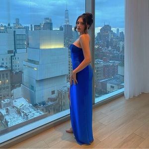 Royal Blue strapless gown